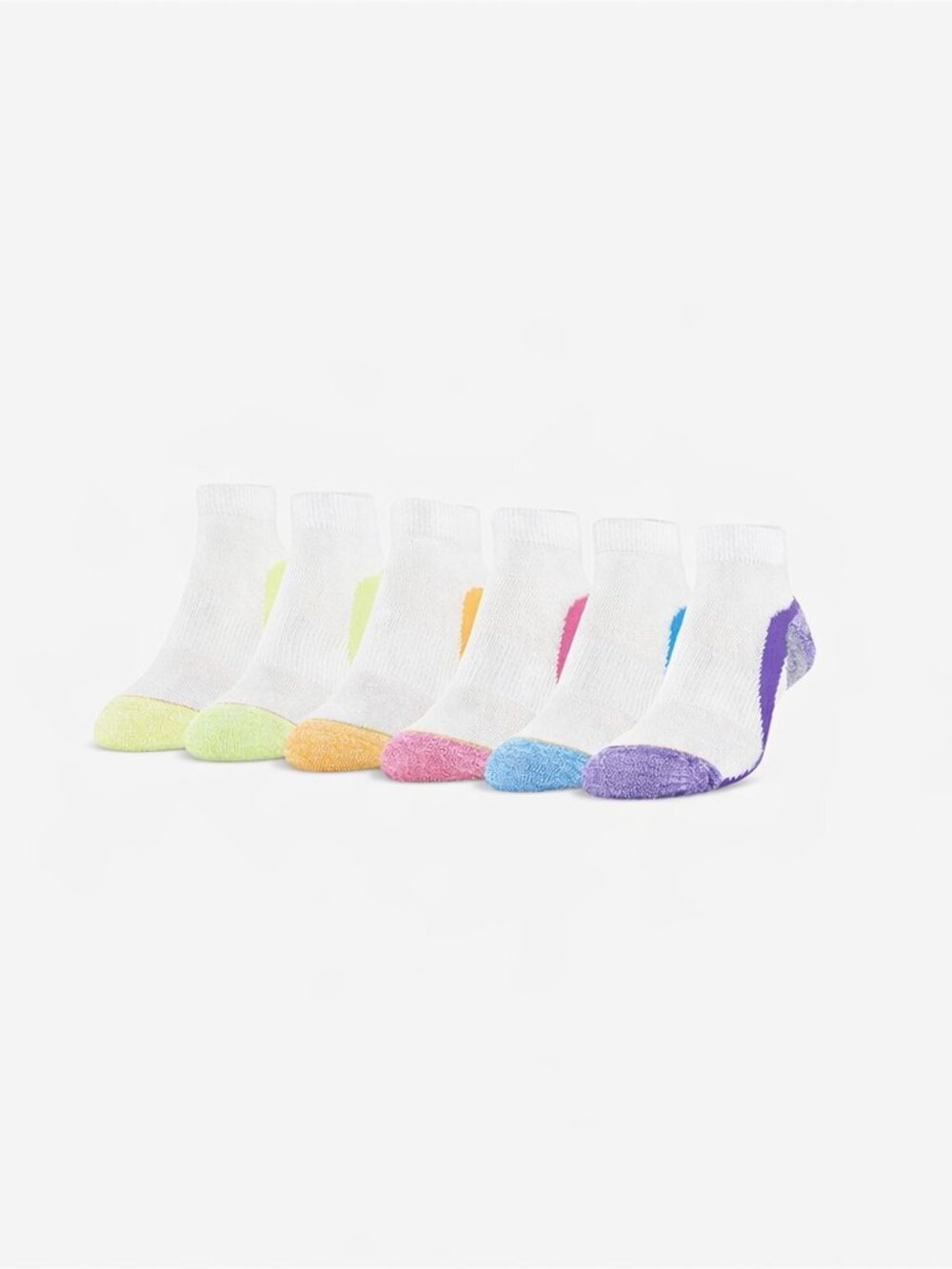 All Pro Women's Extended Size Heel & Toe Cushion 2 6packs Low Cut Socks White